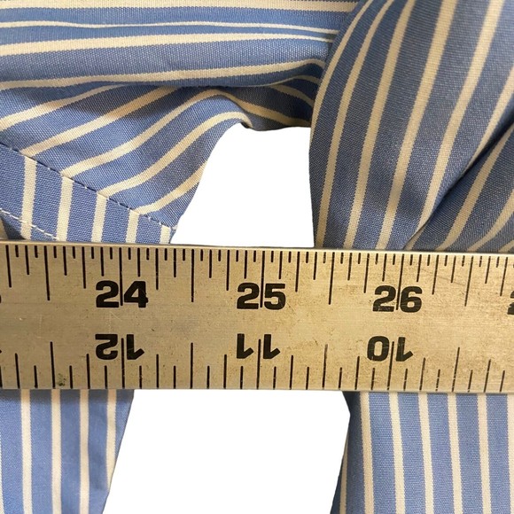 Brooks Brothers Mens‎ Shirt Adult Size 16.5 (4/5) Blue Striped Regent Non-Iron - Picture 6 of 7